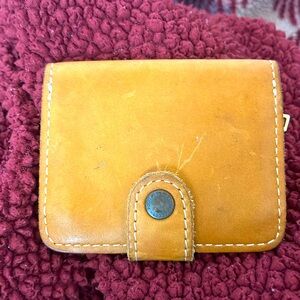 Portland leather mini bi-fold wallet in honey